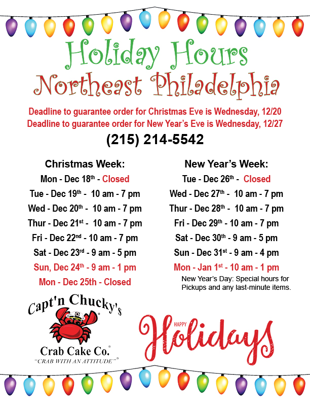 holiday hours 2023 Northeast
